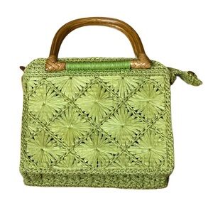 Fossil Woven Straw Raffia Handbag